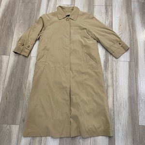 Burberry Coat Women's Size 4 Petite Beige Nova Check Wool Liner Jacket Ladies